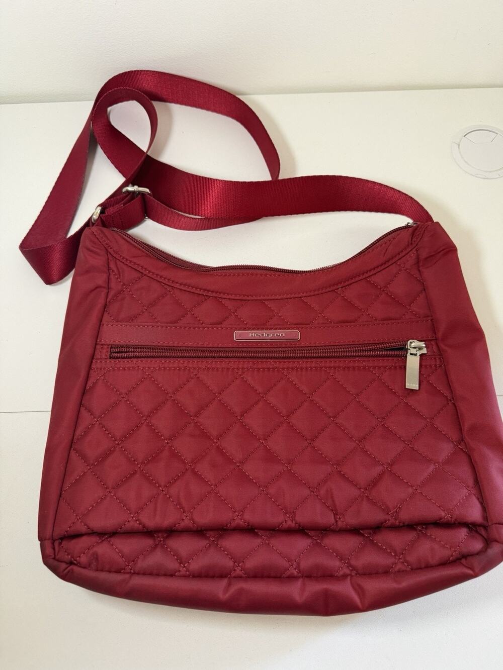HEDGREN Purse Quilted Harper's RFID Shoulder Crossbody Travel Bag RED Carry On